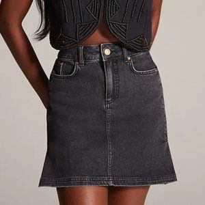 Anthropologie Pilcro Black Side-Pleat Denim Mini Skirt NWT Size 10